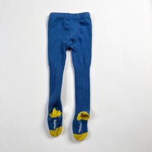 Baby Boden blue yellow ribbed heavy knit tights leggings 3-6 months 68 cm